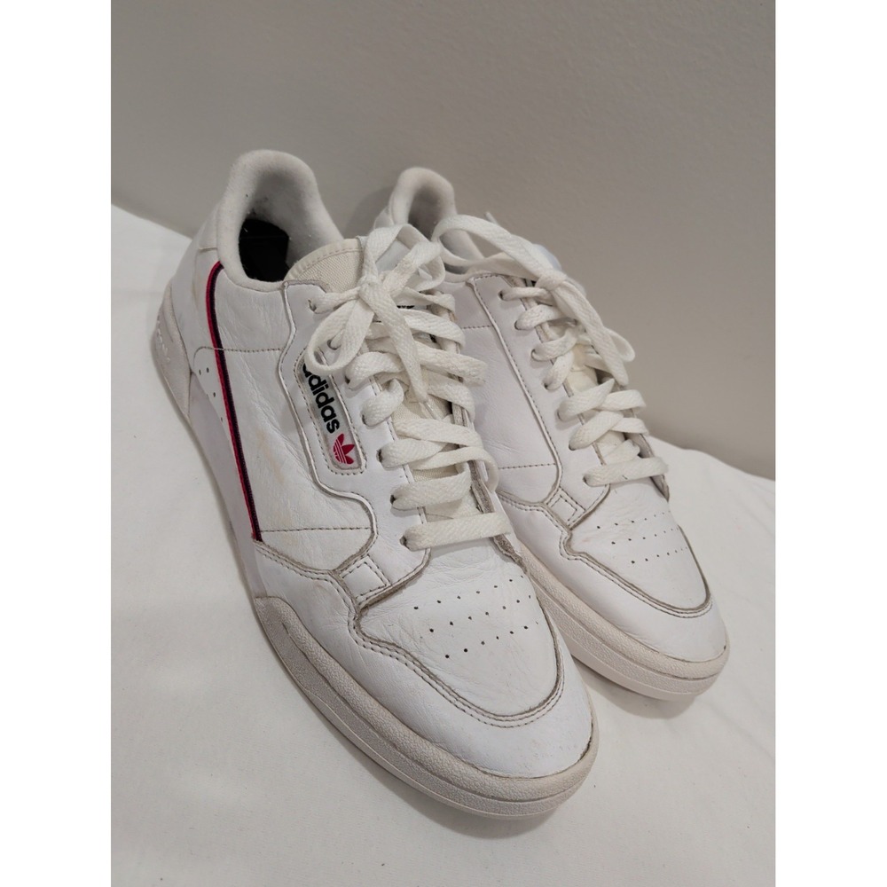 adidas Continental 80 Athletic Shoe Cloud White Scarlet Men B41674 Sz 10.5